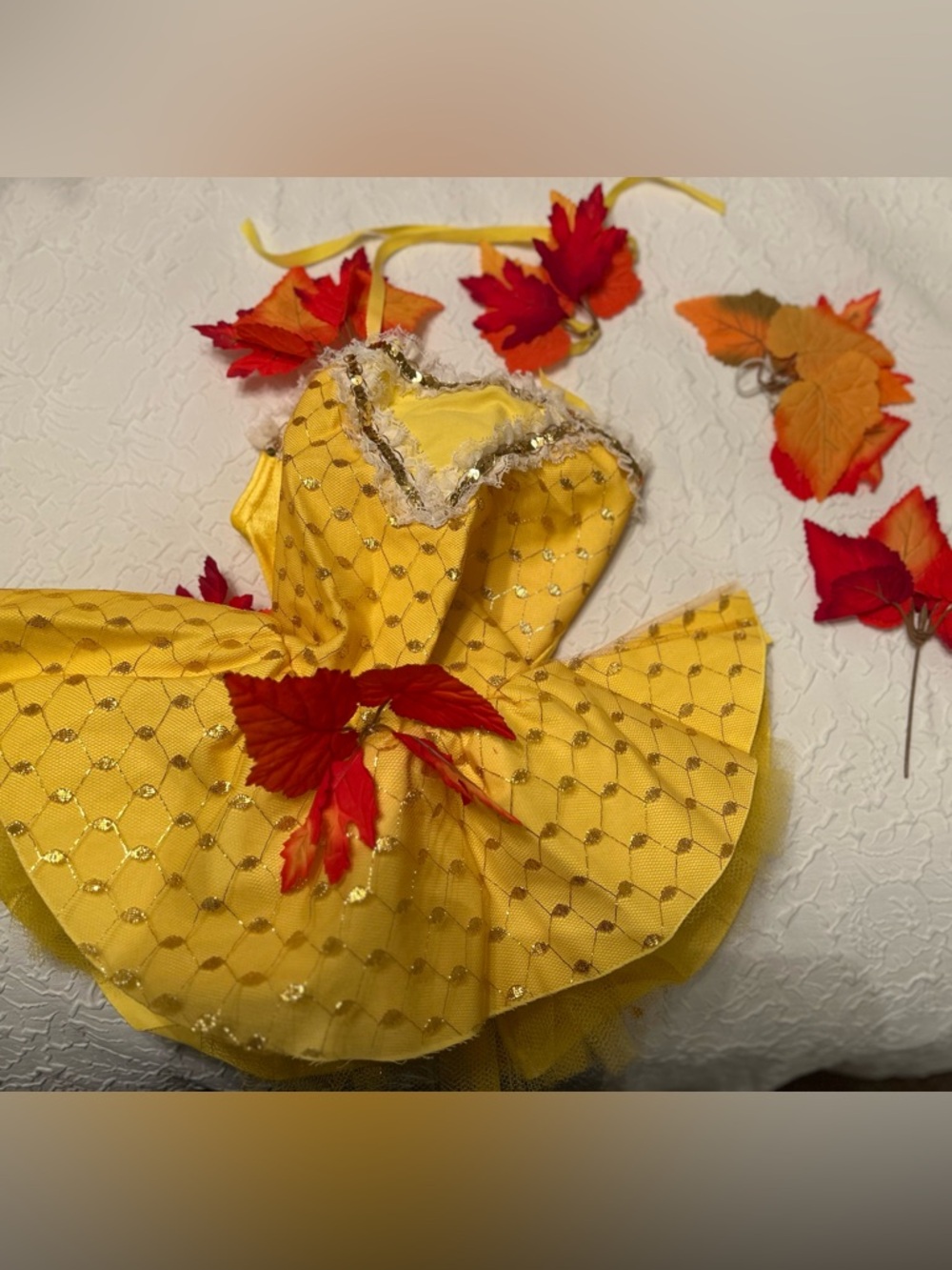 Yellow Autumn Dance Costume Dress